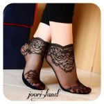 جوراب گیپوری طرح گل رز