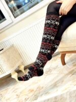 جوراب پشمی زیرزانو طرح سنتی - Image 6
