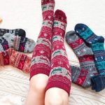 پاپوش پشمی زیرزانو طرح گوزن