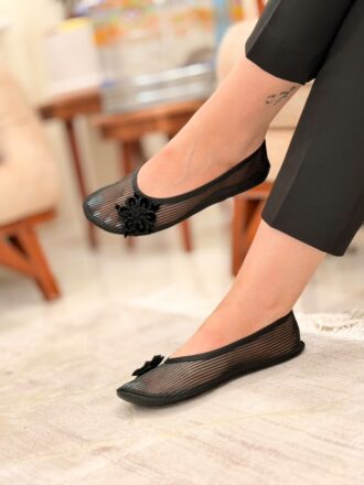 پاپوش جلوبسته راه راه ریز گلدار
